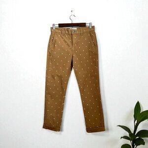 Current/Elliott Women’s The Confidant Cotton Tan Polka-dot Chino Pant Size 24